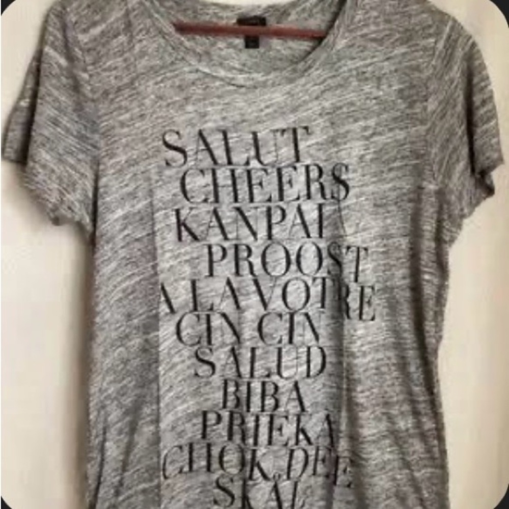 J. Crew Gray Graphic Short Sleeve Tee